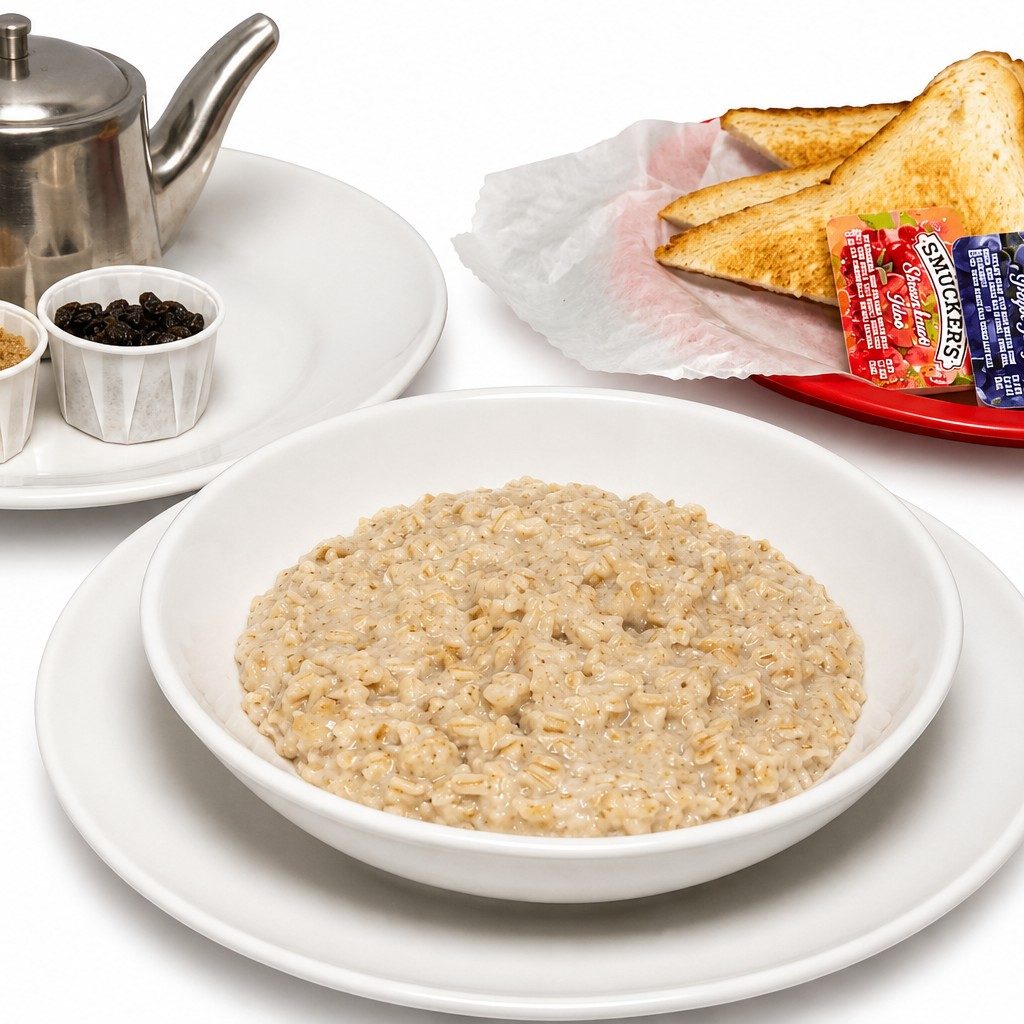 Oatmeal with Toast Breakfast.