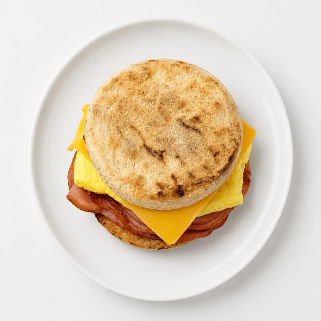Ham, Egg & Cheese Muffin.