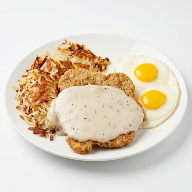 Chicken Fried Steak & Eggs Breakfast.