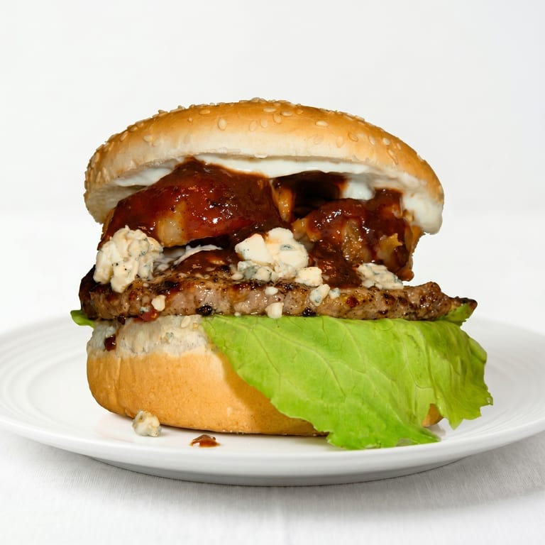 Indulge in Our Bleu Cheese Burger